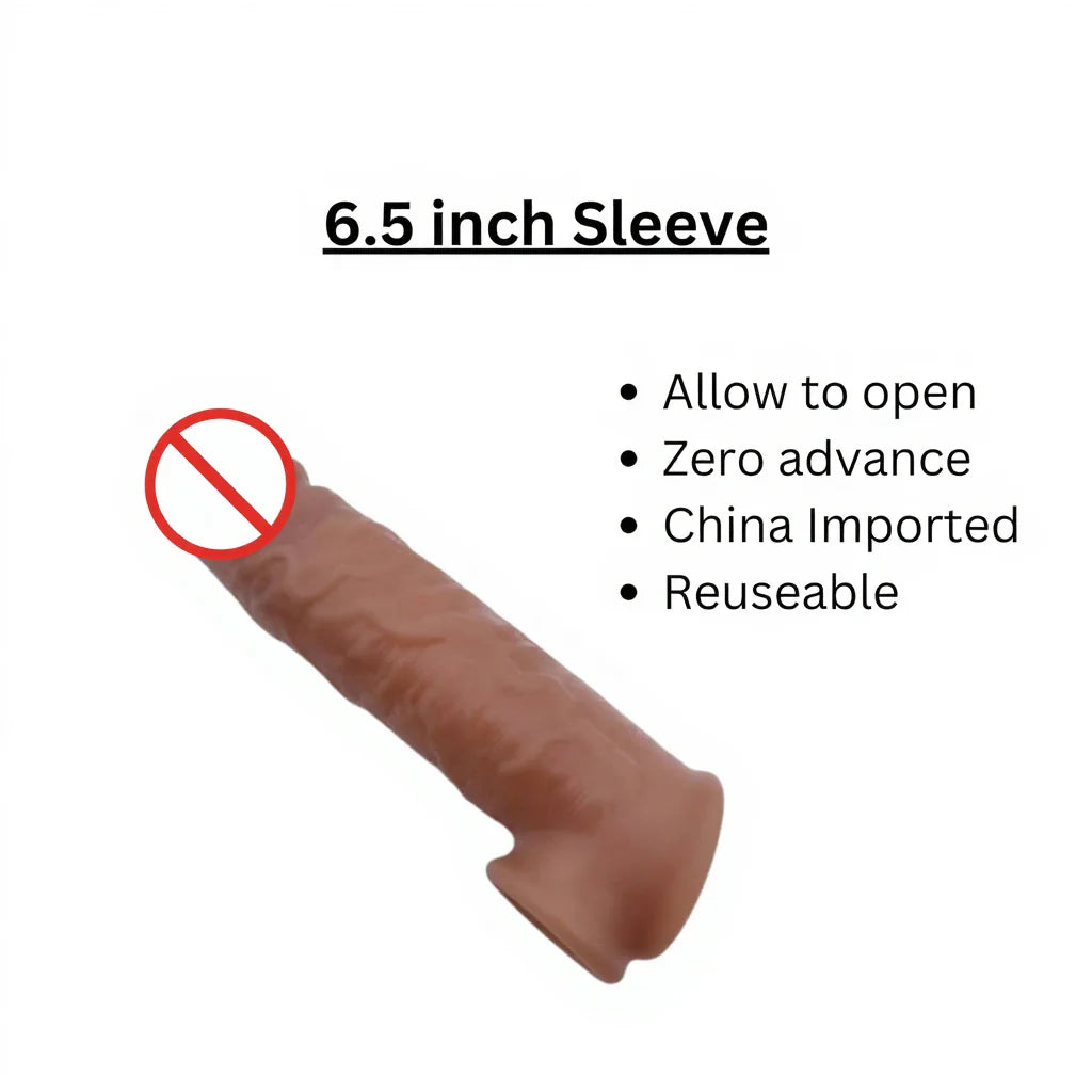 Silicone Cover Extender Condom Brown 6.5 inches